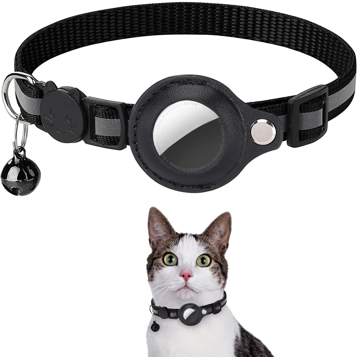AirTag Katzenhalsband mit Breakaway – Reflektierend, Wasserdicht & Verstellbar