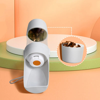 Tragbare Wasserflasche für Hunde & Katzen – Mit Futterbehälter & Napf