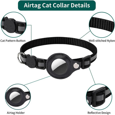 AirTag Katzenhalsband mit Breakaway – Reflektierend, Wasserdicht & Verstellbar