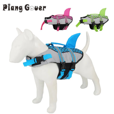 Shark Schwimmweste für Hunde – Coole Pet Life Jacket mit Rettungshandle