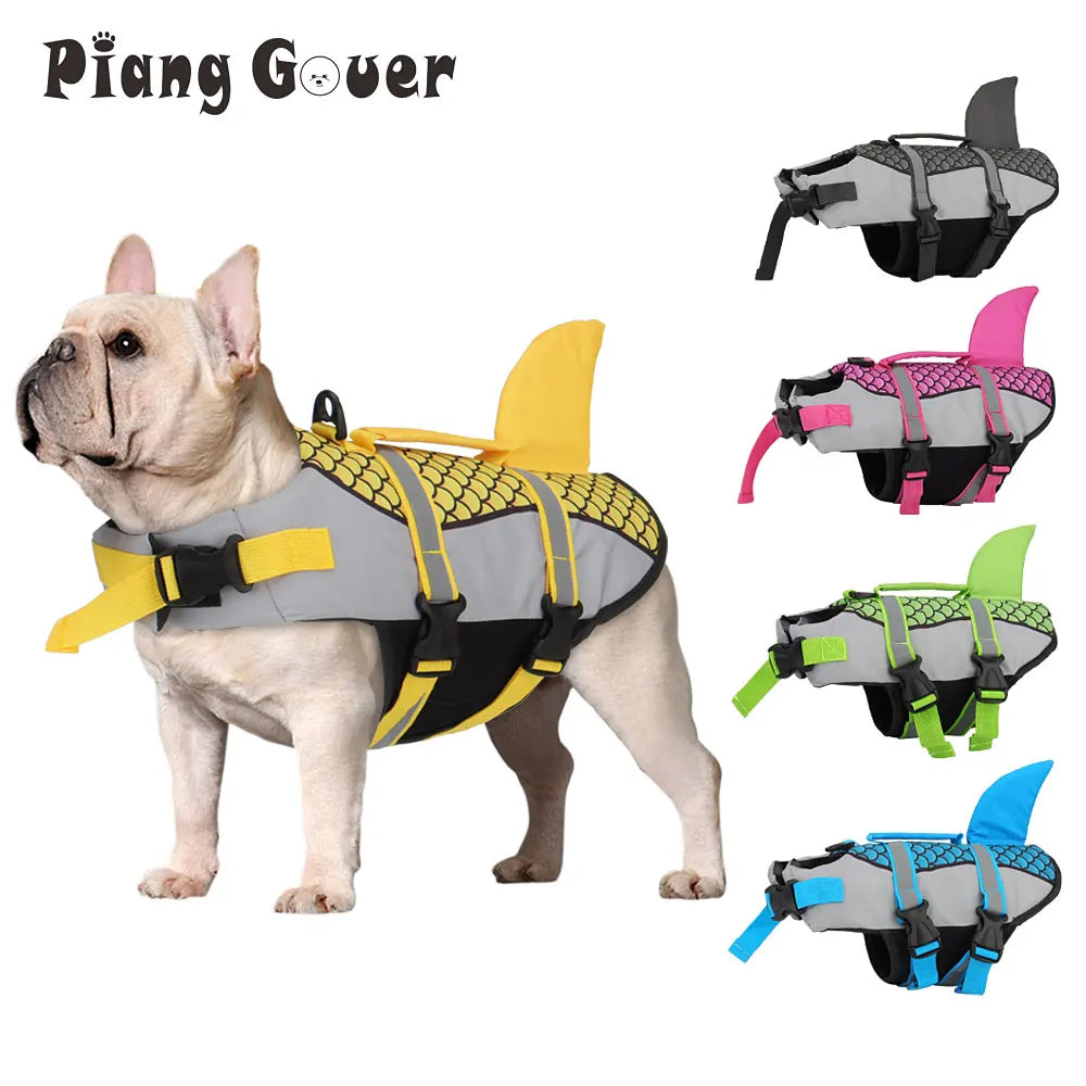 Shark Schwimmweste für Hunde – Coole Pet Life Jacket mit Rettungshandle